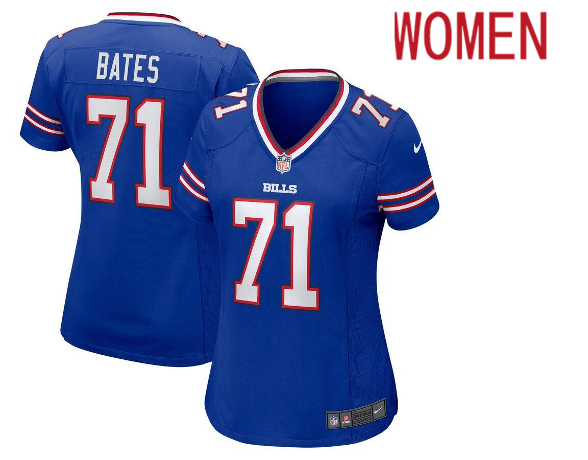 Women Buffalo Bills 71 Ryan Bates Nike Royal Game NFL Jersey